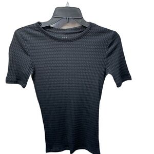 ❤️ GAP BLACK MODERN RIBBED SHORT SLEEVE TEE SIZE XS